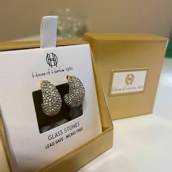 House of Harlow Tear Drop Glass Stoned Earring - Picture 1 of 3